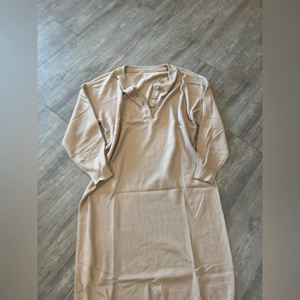 Beige Knit Sweater Dress XL - Picture 7 of 9